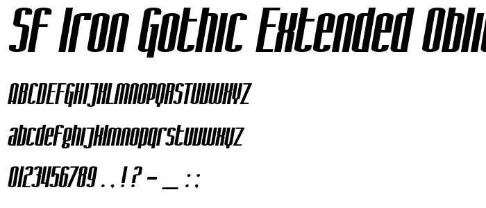 SF Iron Gothic Extended Oblique font